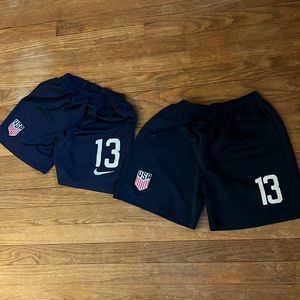 USA navy blue soccer shorts 2 pairs